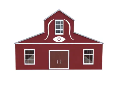 Meeting House Low-poly 3D model