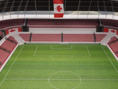 Canada Football Stadium and Interiors Low-poly 3D model