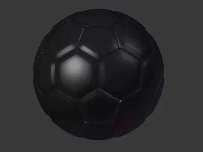 Black Football with Stitching 3D model
