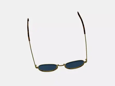 Albie Sunglasses in Polished Gold 3D model