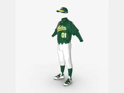 Baseball Player Outfit Athletics 2 3D model