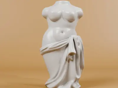 Chubby Female Body Vase for Flower - 3Dprint plant pot  3D print model