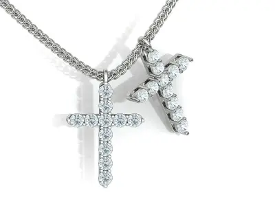 2mm Diamond Cross 11gems Bespoke Cross 3D print model