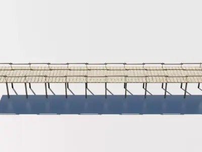 Wood bridge adapted for your games Low-poly 3D model 2 lod Low-poly 3D model