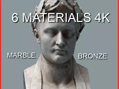 Napoleon Bust PBR Low-poly 3D model