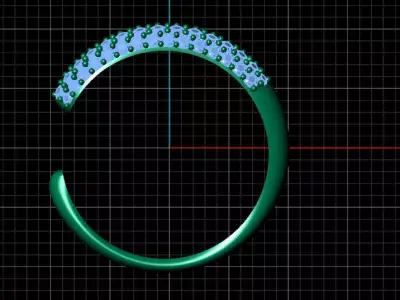 Diamond Pave Cuff jewelry Ring 3D print model