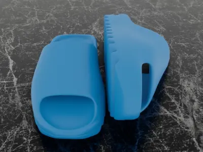 ADIDAS YEEZY SLIPPER - BLUE Low-poly 3D model