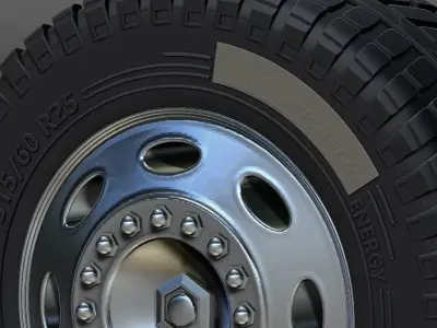 truck rim tires STL file two versions Goodyear and Michelin 3D print model