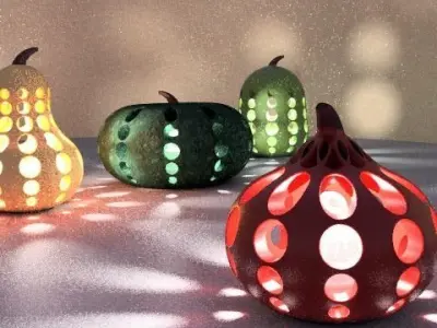 Pumpkin light Swiss Cheese 3D print model