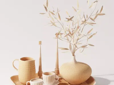 Decorative bouquet -H44 -for dressing or coffee table display 3D model