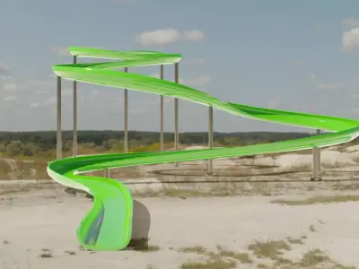 Water Slide Low-poly 3D model get