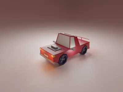 Low-Poly Car Set toy Low-poly 3D model