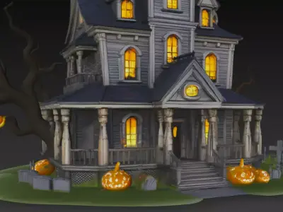 Spooky Halloween Mansion 3D Model 3D model