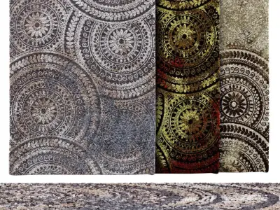 Carpets 03 Spiral Medallion 3D model