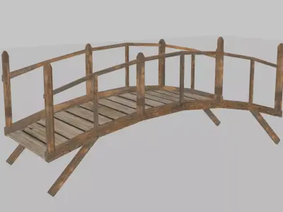 Way bridge - Puente de madera Low-poly 3D model