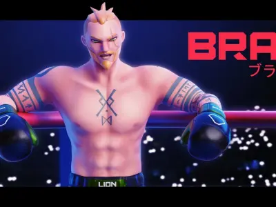 Low Poly Boxer - MMA Fighter - Brad Low-poly 3D model