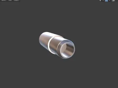 Straight Exhaust Pipe Low-poly 3D model