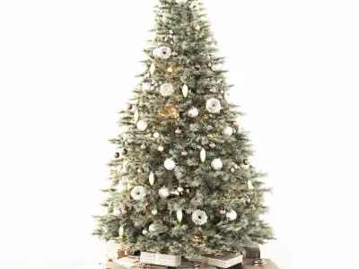 Christmas tree with decorations and gifts 3D model
