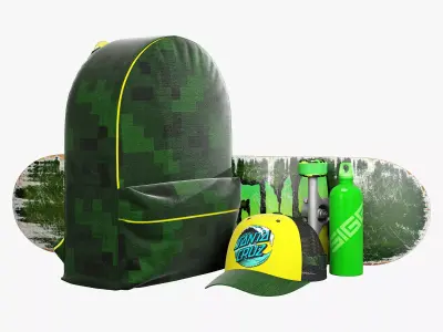 decorative set green 3D model