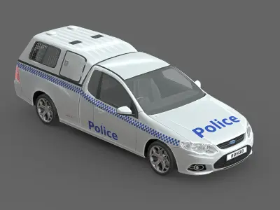 Ford Falcon FG UTE Police 2011 Low-poly 3D model