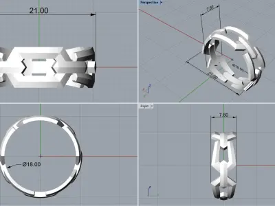 Wedding Chains ring all sizes R50 3D print model