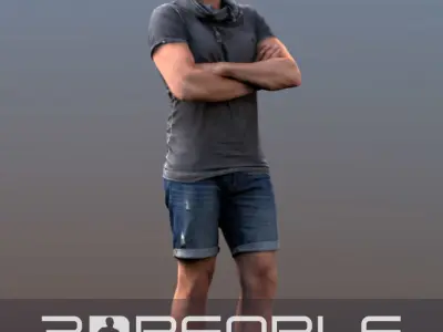 Simon 10080 - Look Up Casual Man Low-poly 3D model