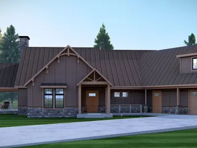 American House 3D Model Modern Suburban Home 3D model