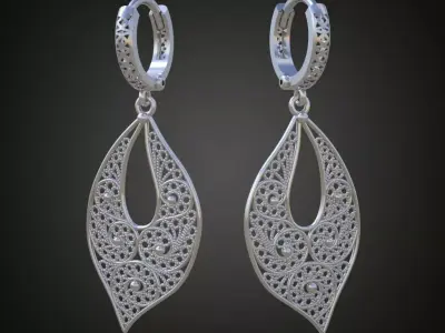 Earring 3D model 3D printable model 0059-8 3D print model