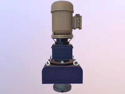 Motor and Pump Low-poly 3D model