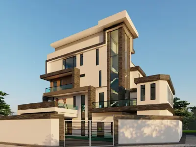 modern house 3D model 7