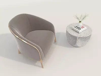 Modern Coffee Table and Armchair Set 71 3D model