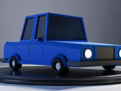 Cartoon Low Poly Car-poly 3D model Low-poly 3D model