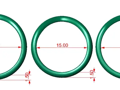 wide wave curved matching band round collection  3D print model