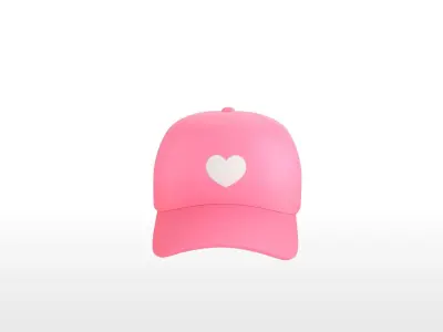 Pink Heart Cap 3D model