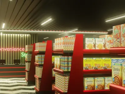 Convenience Store  Free low-poly 3D model