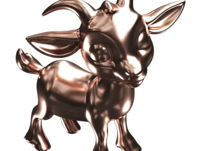  Goat Statues Low-poly 3D model