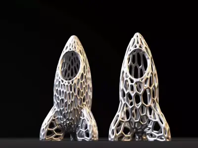 Rocket Voronoi 3D print model