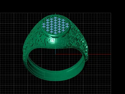 Print Ready STL 3DM  Gents Rings Diamond Men Ring  3D print model 49