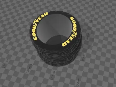 FLOWERPOT CAR TIRE GOOD YEAR 3D print model