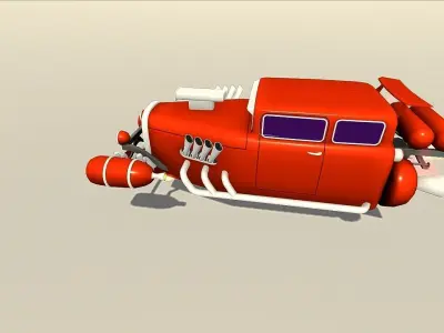 Rocket Car Pack 3D  Low-poly 3D model