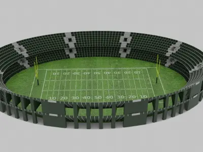 American Football Stadium Low-poly 3D model 7