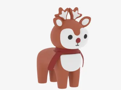 Cartoon Cute Deer 3D model