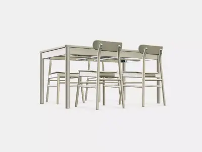 RONNINGE  RONNINGE Table and 4 chairs Low-poly 3D model