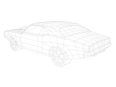 Low Poly Muscle Cars Low-poly 3D model