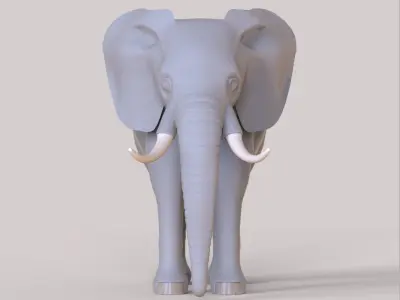 Elephant with tusks 3D model