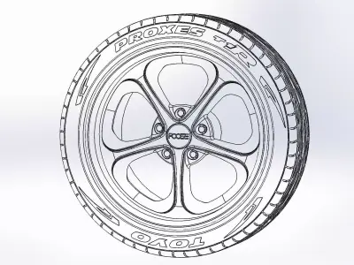 Wheel 18inch Foose Shockwave for scale model 3D print model