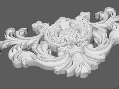 Central decor ornament for furniture 3D model 996