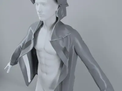 Hooded Running Jacket 3D model