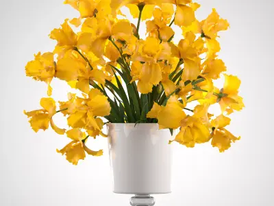 bouquet of yellow flowers 3D model