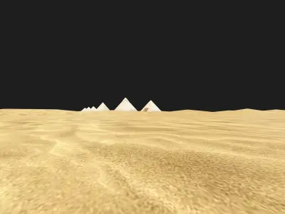 Desert With Piramids Terrain With  3D model